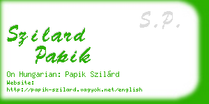 szilard papik business card