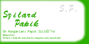 szilard papik business card